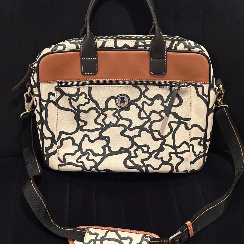 Tous Laptop Messenger Bag with the Iconic Bear